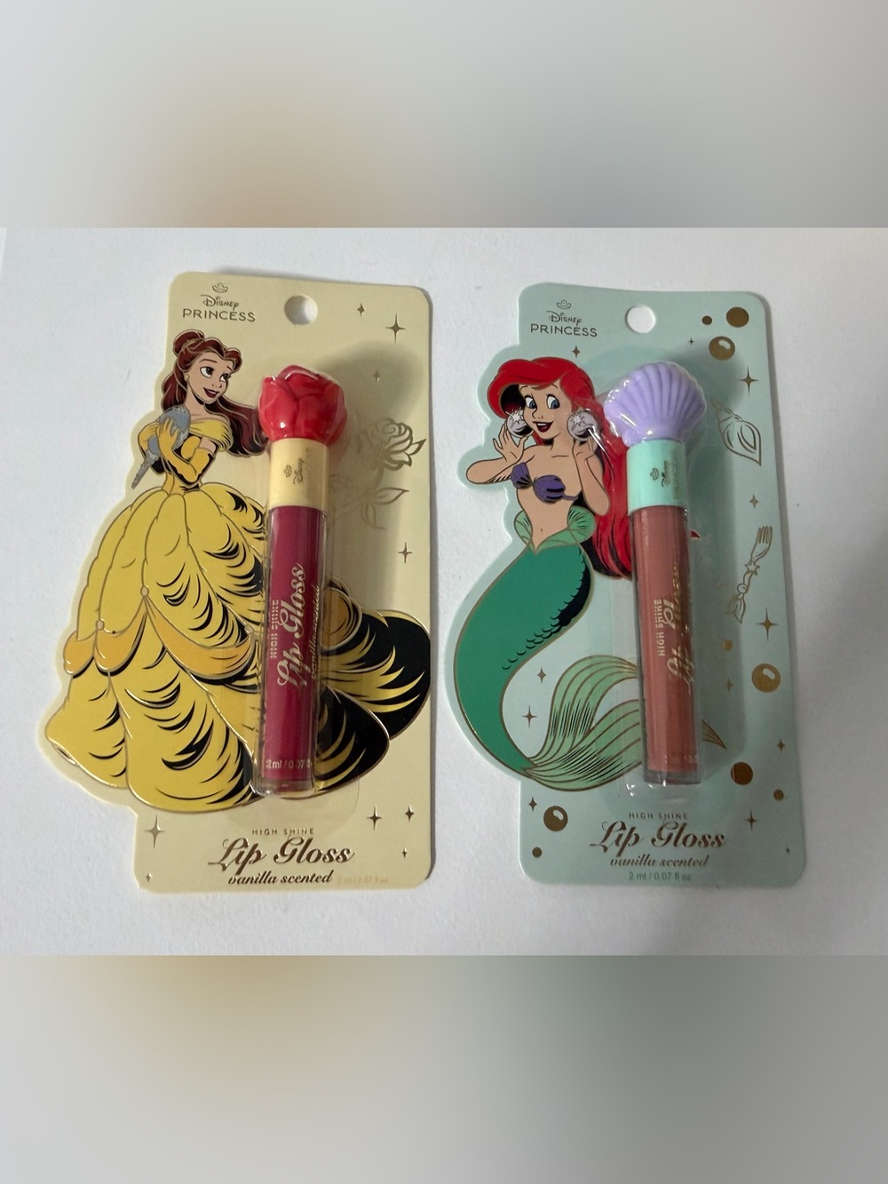 Disney Princess Lip Gloss Duo with Red and Lavender Shell Caps